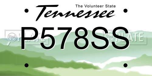 P578SS Tennessee License Plate