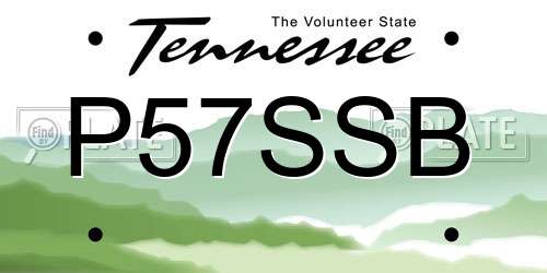 P57SSB Tennessee License Plate
