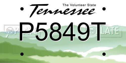 P5849T Tennessee License Plate