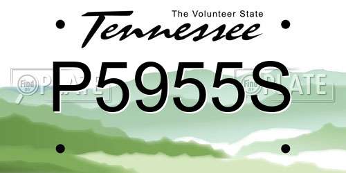 P5955S Tennessee License Plate