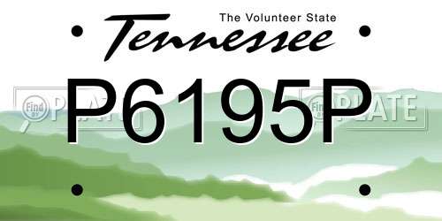 P6195P Tennessee License Plate