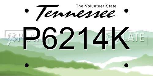 P6214K Tennessee License Plate