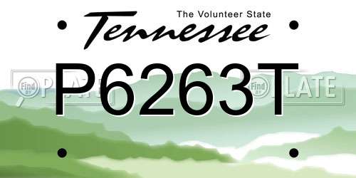 P6263T Tennessee License Plate