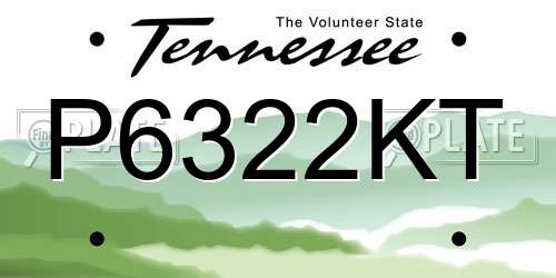 P6322KT Tennessee License Plate
