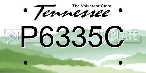 P6335C Tennessee License Plate