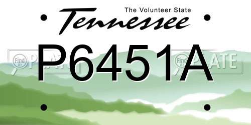 P6451A Tennessee License Plate