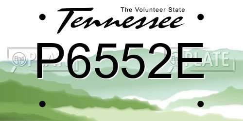 P6552E Tennessee License Plate