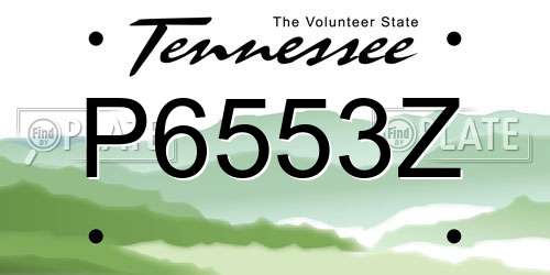 P6553Z Tennessee License Plate
