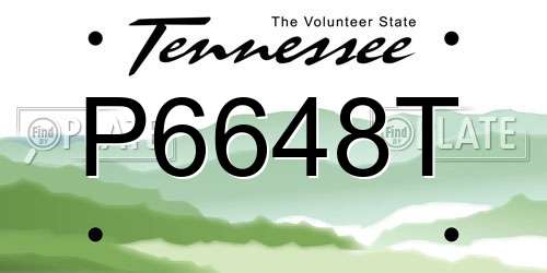 P6648T Tennessee License Plate