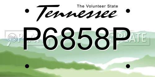 P6858P Tennessee License Plate