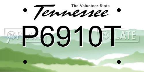 P6910T Tennessee License Plate