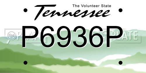 P6936P Tennessee License Plate