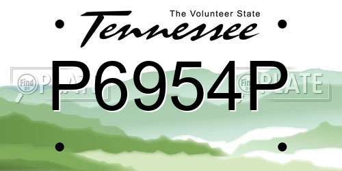P6954P Tennessee License Plate
