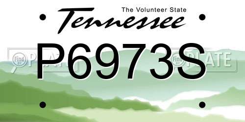 P6973S Tennessee License Plate