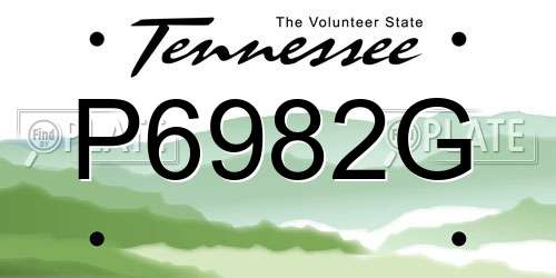 P6982G Tennessee License Plate