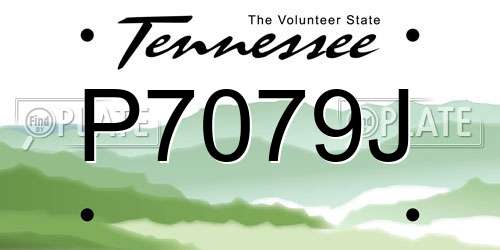 P7079J Tennessee License Plate