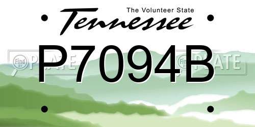 P7094B Tennessee License Plate