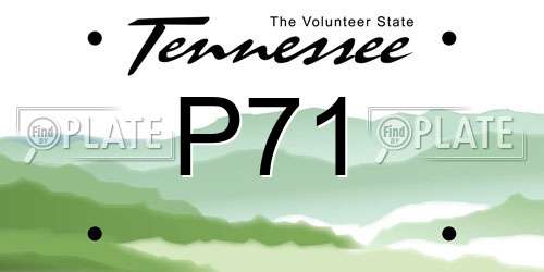 P71 Tennessee License Plate