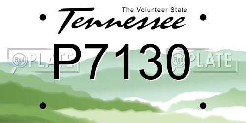 P7130 Tennessee License Plate