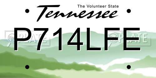 P714LFE Tennessee License Plate