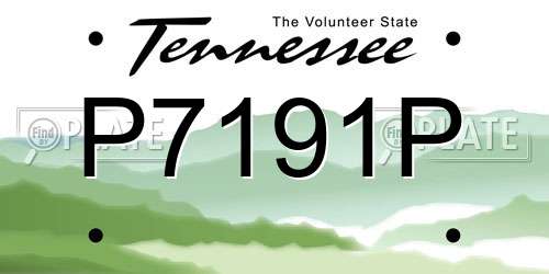 P7191P Tennessee License Plate