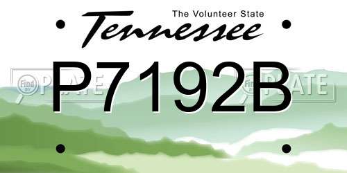 P7192B Tennessee License Plate