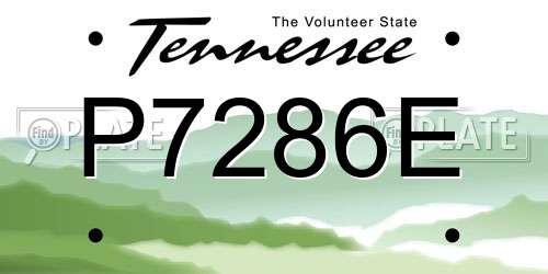 P7286E Tennessee License Plate