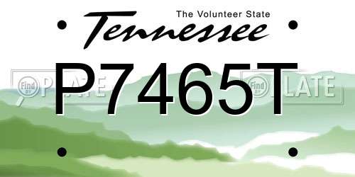 P7465T Tennessee License Plate