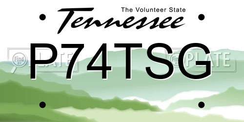 P74TSG Tennessee License Plate