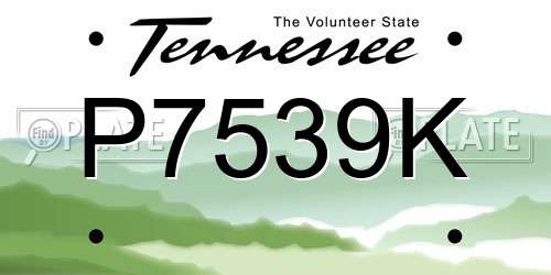 P7539K Tennessee License Plate