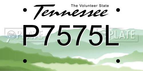 P7575L Tennessee License Plate