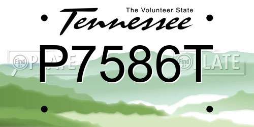 P7586T Tennessee License Plate