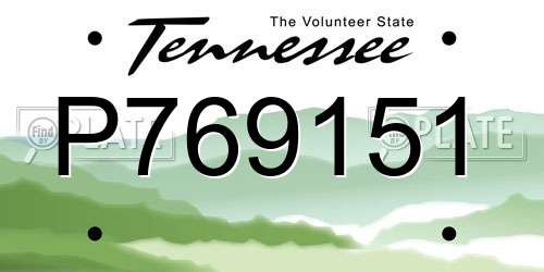 P769151 Tennessee License Plate