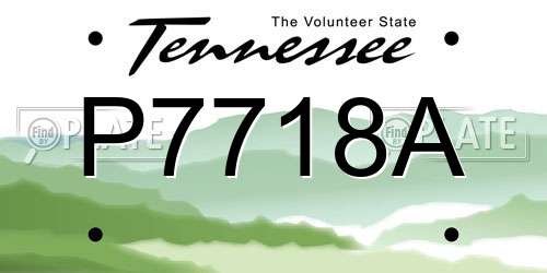 P7718A Tennessee License Plate