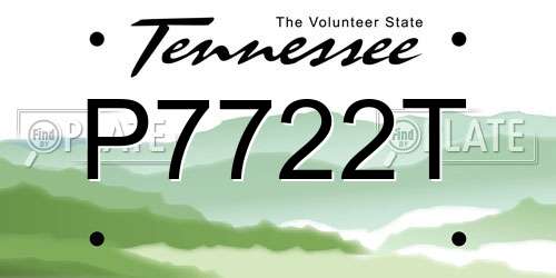 P7722T Tennessee License Plate
