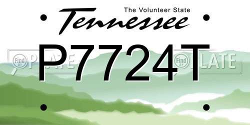 P7724T Tennessee License Plate