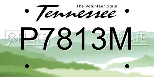 P7813M Tennessee License Plate