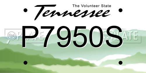P7950S Tennessee License Plate