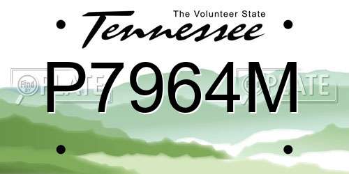 P7964M Tennessee License Plate