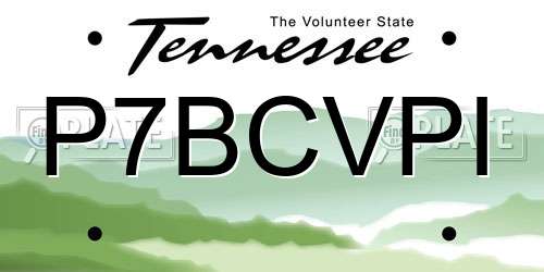P7BCVPI Tennessee License Plate