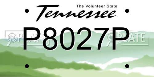 P8027P Tennessee License Plate