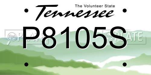 P8105S Tennessee License Plate