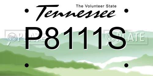 P8111S Tennessee License Plate
