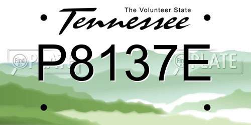 P8137E Tennessee License Plate