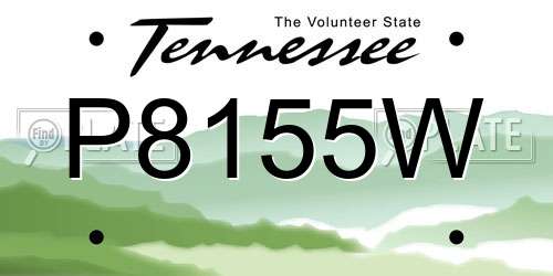 P8155W Tennessee License Plate