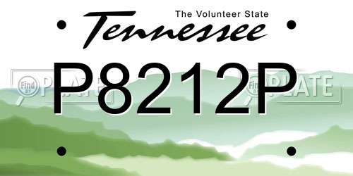 P8212P Tennessee License Plate