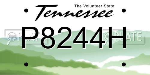 P8244H Tennessee License Plate