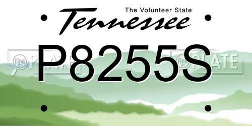 P8255S Tennessee License Plate