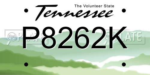P8262K Tennessee License Plate
