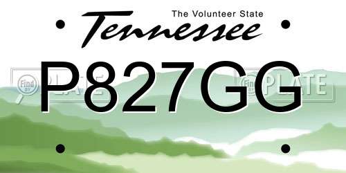 P827GG Tennessee License Plate
